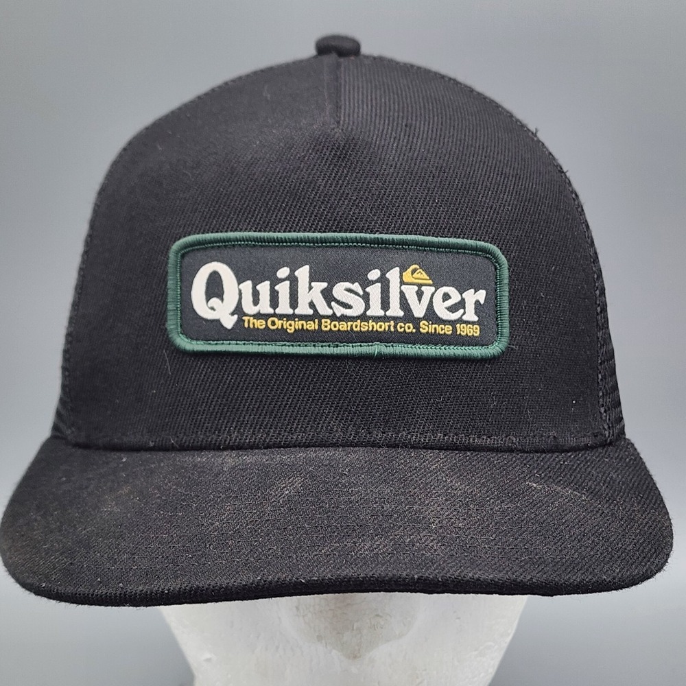 Quiksilver Hat Adjustable Snapback Band Cap Mesh Back Original Boardshort Black